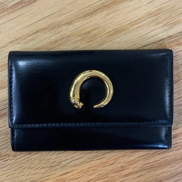 Cartier Handbags - Cartier Panthere Leather Key Holder Snap Wallet